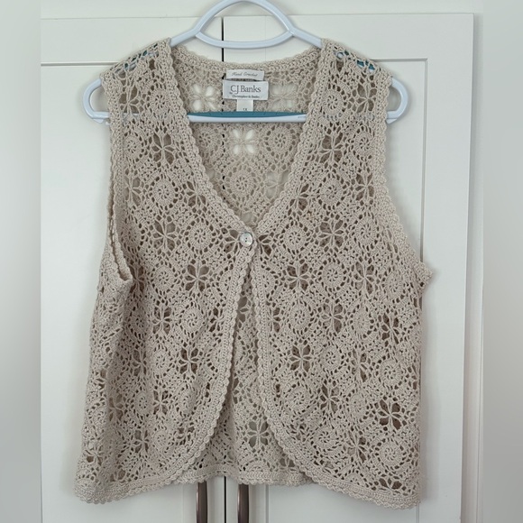 CJ Banks crocheted ladies vest size 1X - Picture 1 of 5